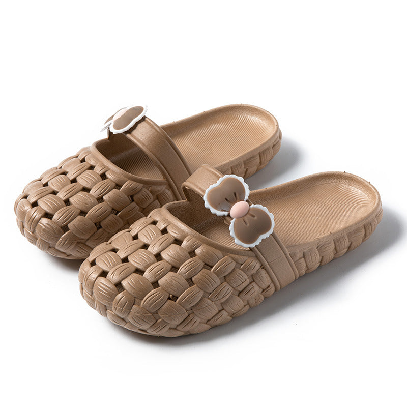 Basket Weave Slides with Bow