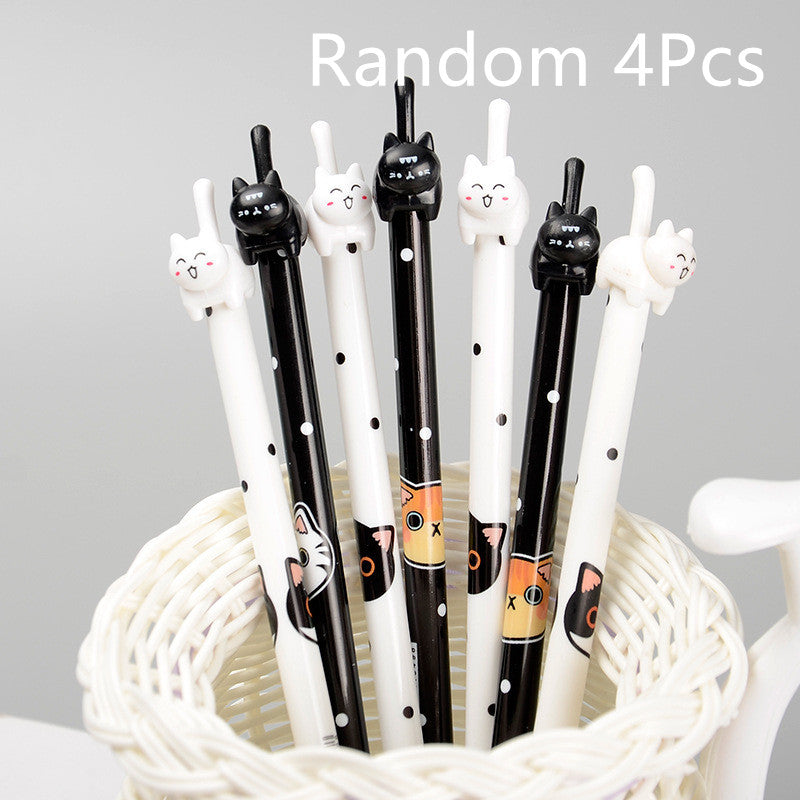 Black White Cat Gel Pen