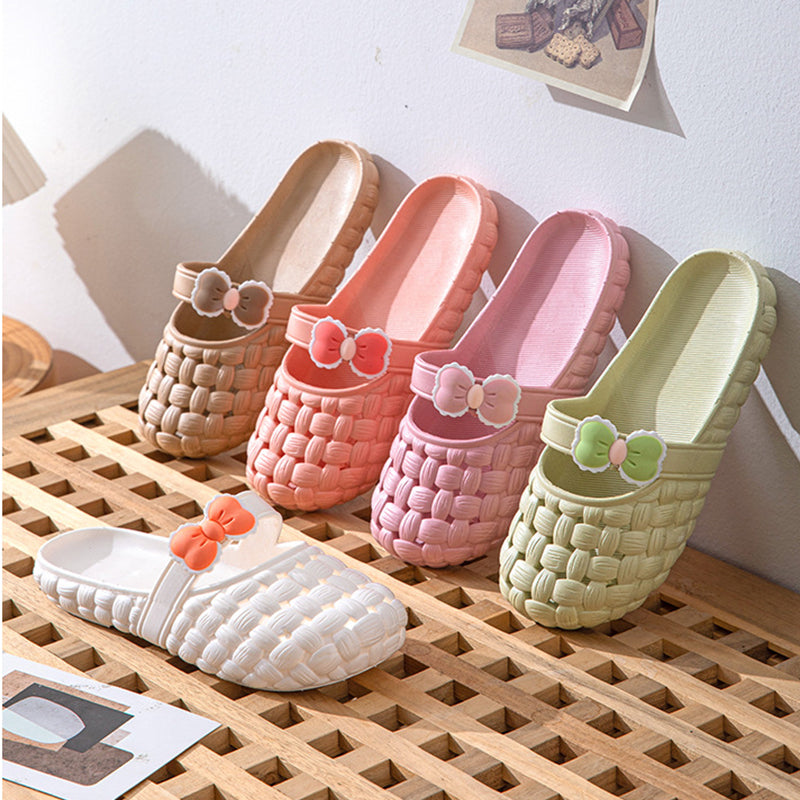 Basket Weave Slides with Bow