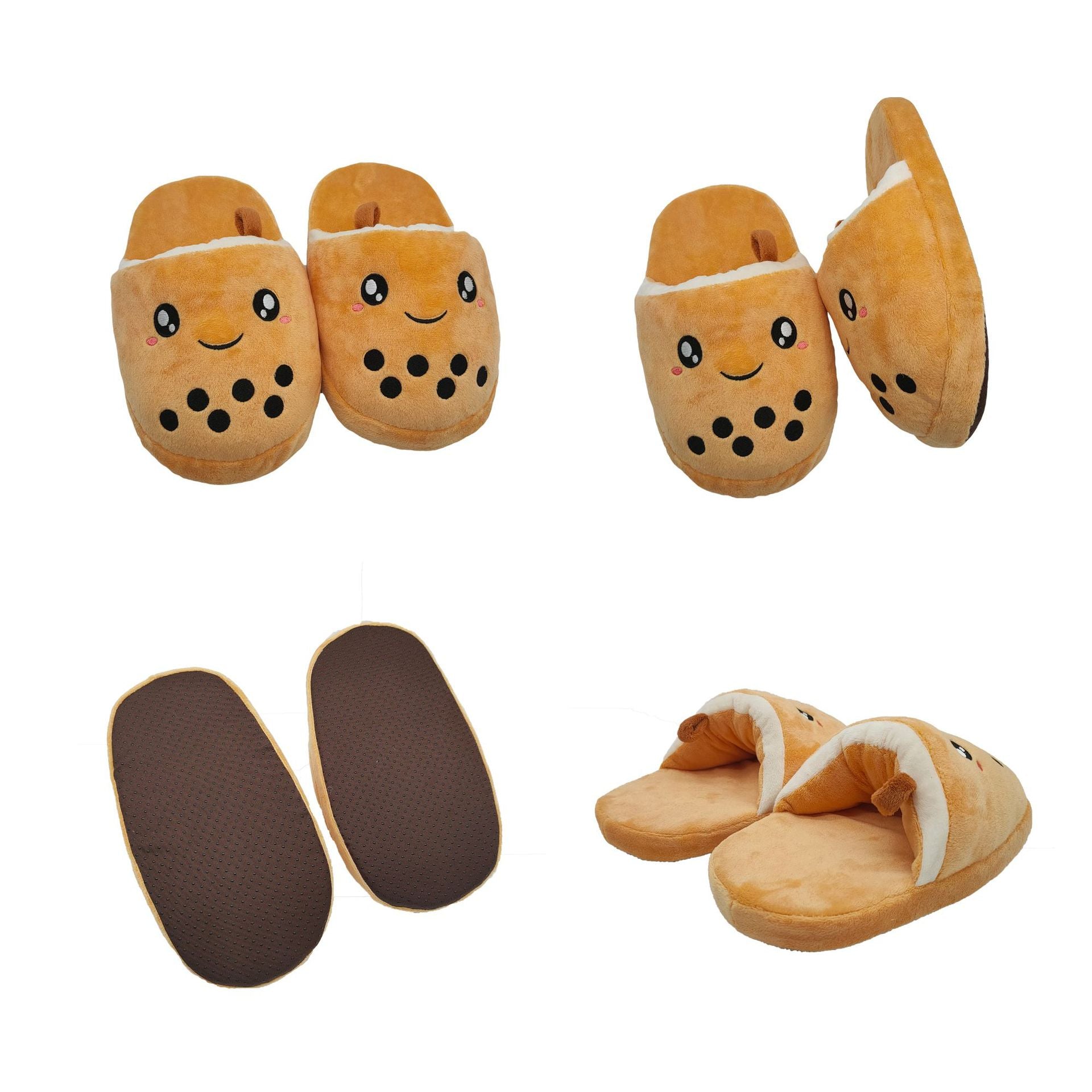 Cute Boba Tea Plush Slippers