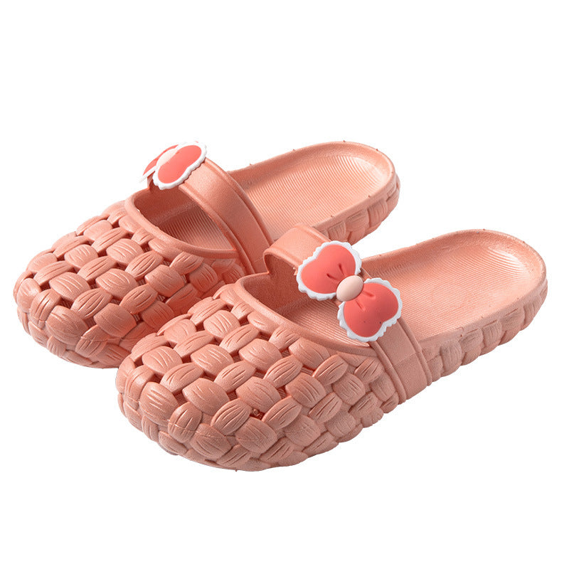 Basket Weave Slides with Bow