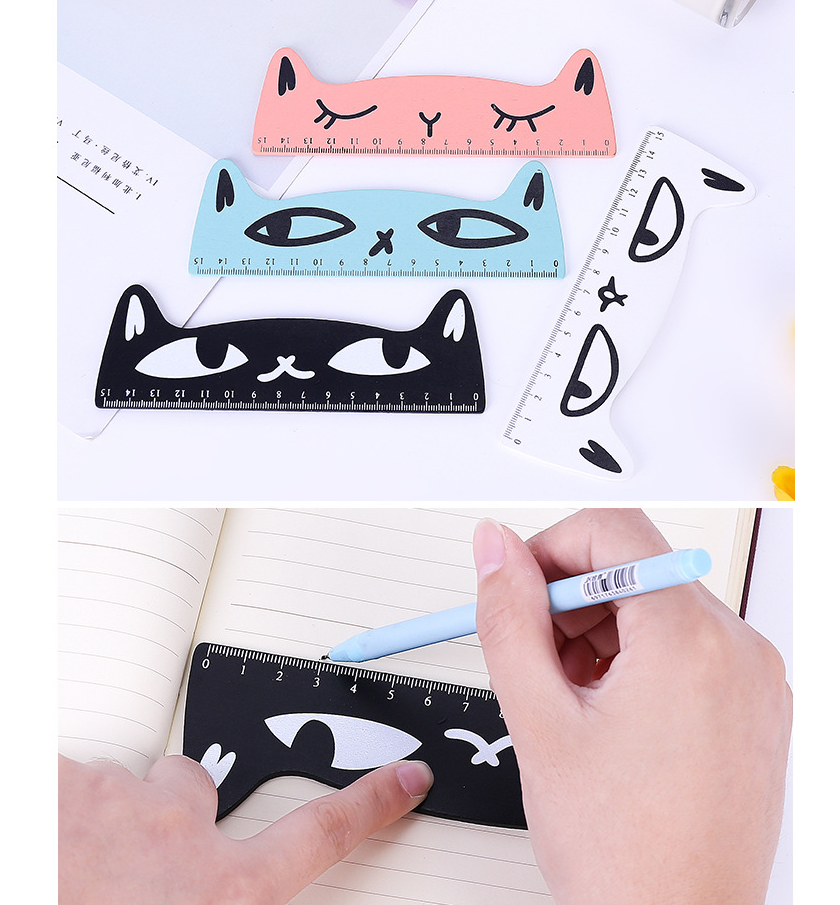 Kawaii 15cm Candy Color Animal Pet Cat Wooden Ruler