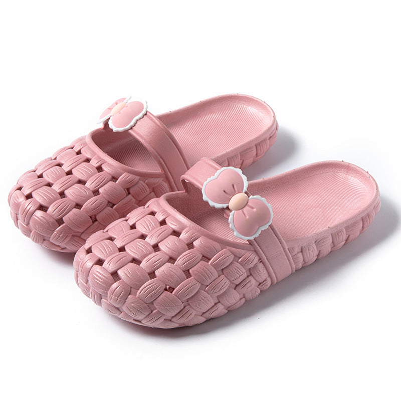 Basket Weave Slides with Bow