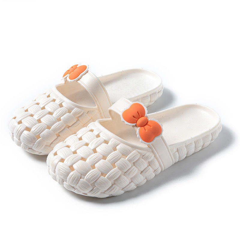 Basket Weave Slides with Bow