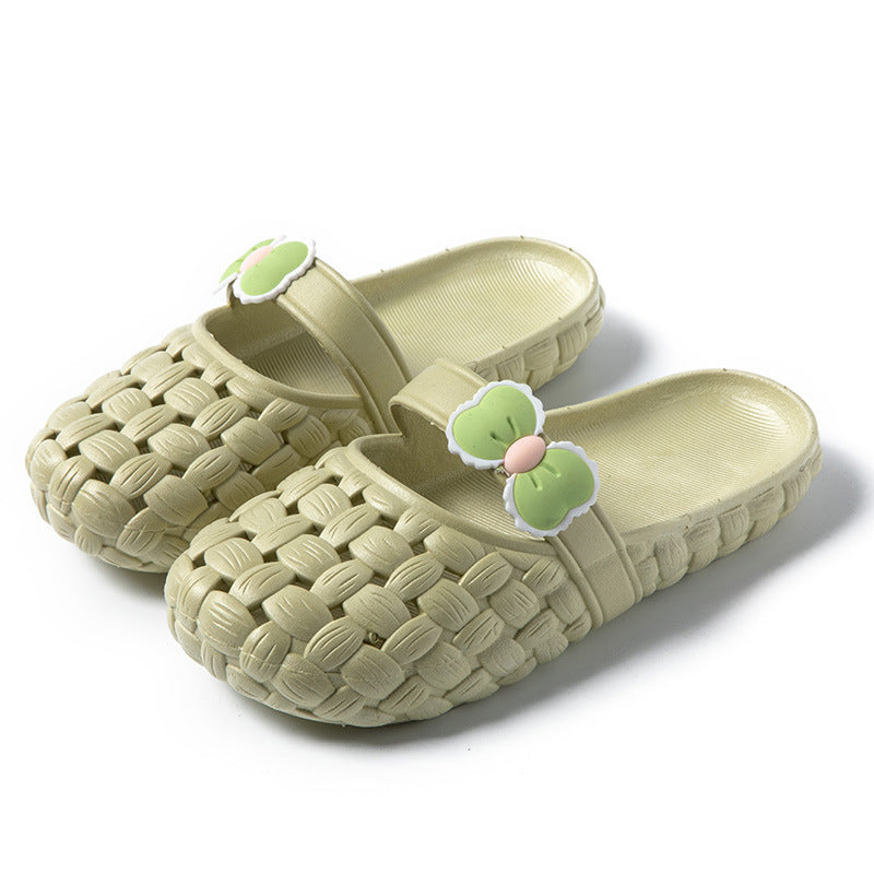 Basket Weave Slides with Bow