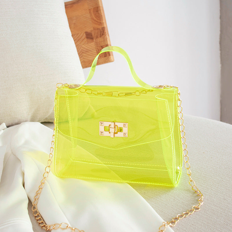 Transparent See-Through Jelly Kelly Bag