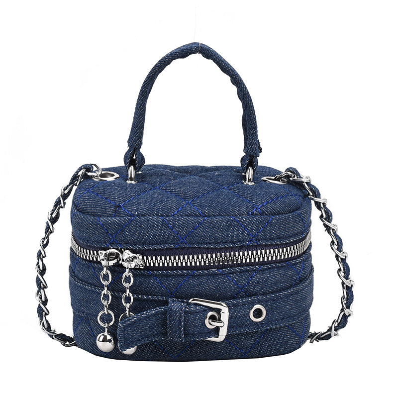 Mini Denim Vanity Case Purse