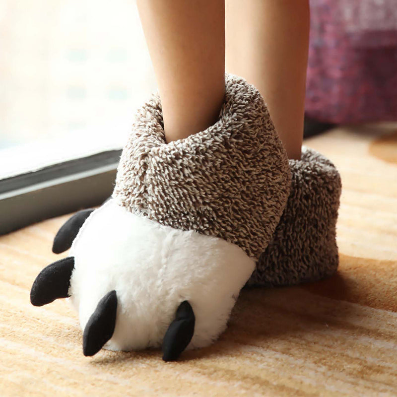 Cute Animal Bag Paw Plush Slippers