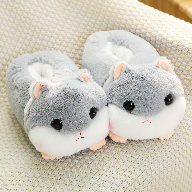 Cute Plush Hamster Slippers