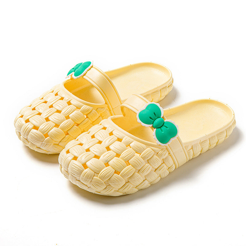 Basket Weave Slides with Bow