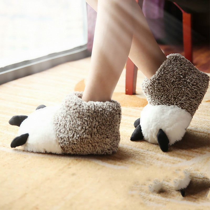 Cute Animal Bag Paw Plush Slippers