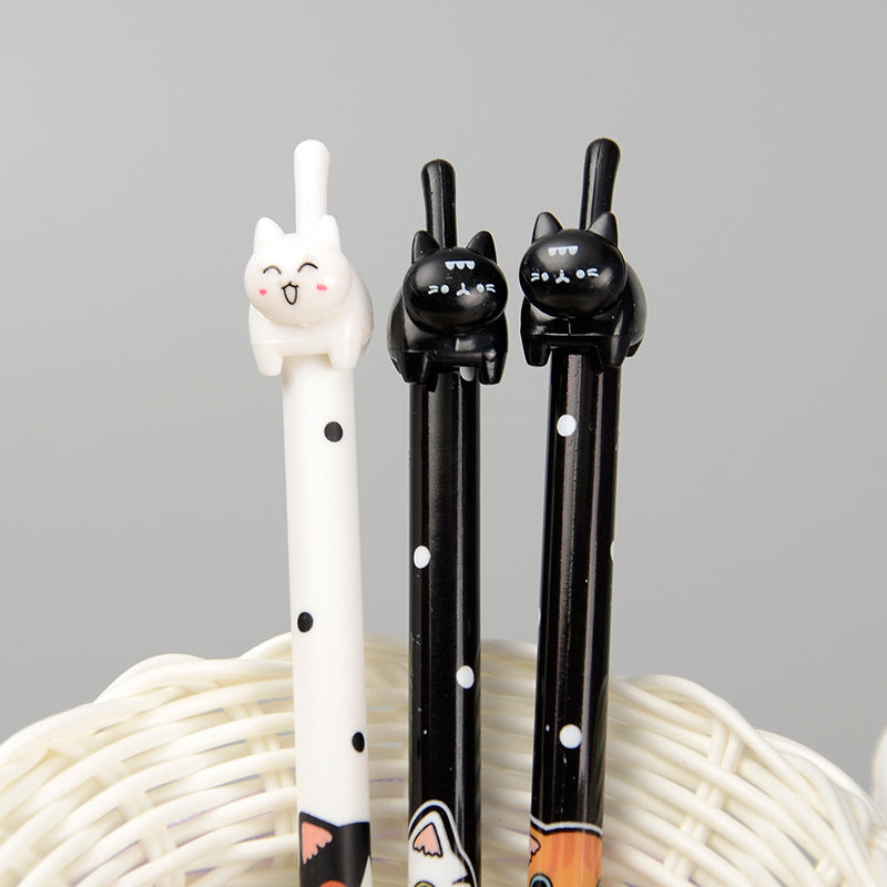 Black White Cat Gel Pen